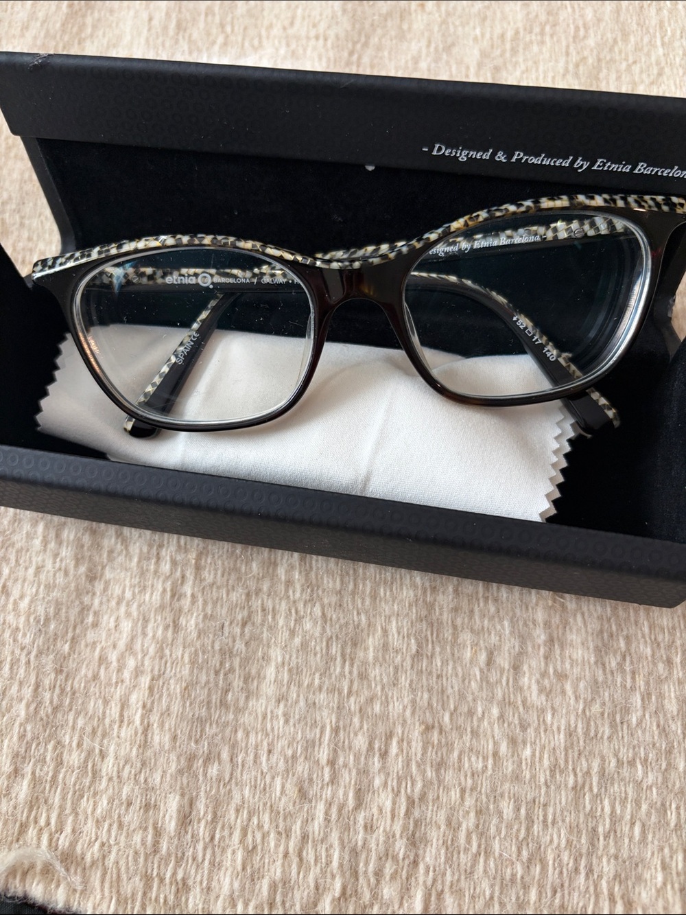Etnia Barcelona Women's Black Tortoiseshell Cat-Eye Glasses